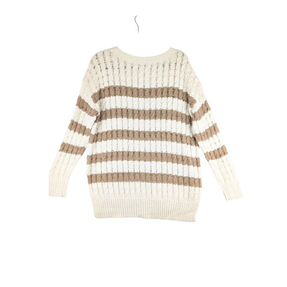 Anthropologie Pilcro Sweater Womens Medium Striped Longline Stitch Pullover NWOT - Picture 7 of 8